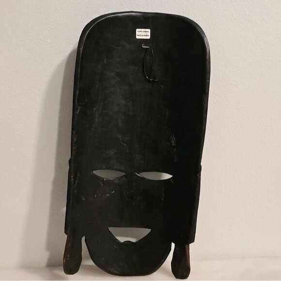 Vintage African Wooden Tribal Mask Handcarved Handpainted In Kenya - Picture 6 of 8